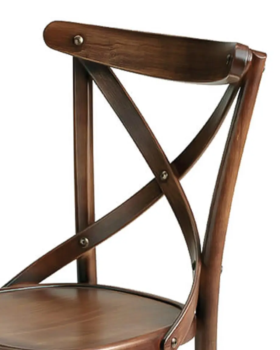 Sedia modello bistrot croce con seduta in legno in faggio Gli