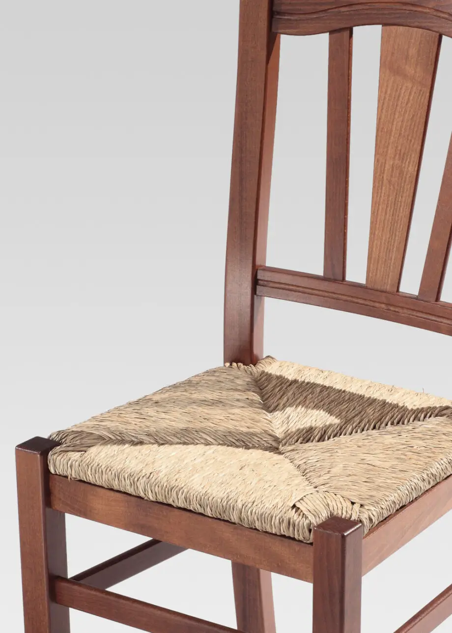 Sedia in legno seduta in paglia MEZZANA Noce 71x39x39 cm